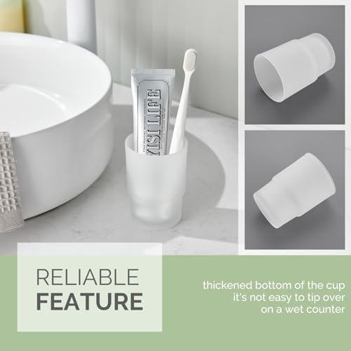 Angle Simple Bathroom Rinsing Cup, Frosted Glass Tumbler Cup | Toothbrush and Toothpaste Holder Drinking Glasses Glassware Replacement