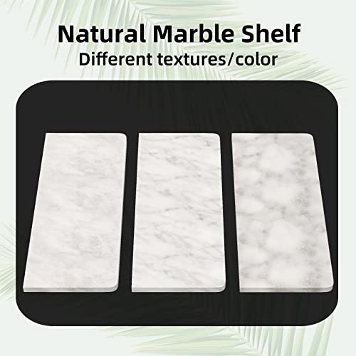 Gypie Toilet Paper Holder with Marble Shelf, Double Brushed Nickel | Stainless Steel Tissue Roll Paper Holder Wall Mount for Bathroom Washroom - color: Brushed Nickel Double
