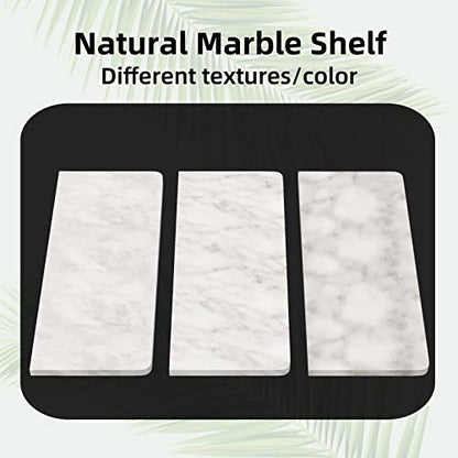 Gypie Toilet Paper Holder with Marble Shelf, Double Brushed Nickel | Stainless Steel Tissue Roll Paper Holder Wall Mount for Bathroom Washroom - color: Brushed Nickel Double