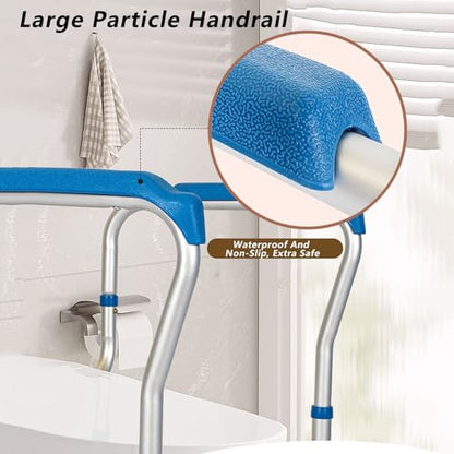 Toilet Handles Safety Frames,Mobile Toilet Stand-Up Aid Frame Height Width Adjustable,Toilet Safety Rails for Bedroom Bathroom Subway Shopping Mall