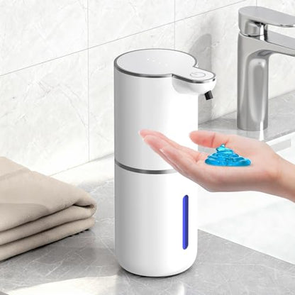 Automatic Touchless Soap Dispenser, 380ml Large Capacity, 4 Adjustable Levels, Wall Mount or Countertop, IPX5 Waterproof, USB-C Rechargeable, for Bathroom & Kitchen
