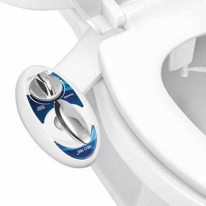 LUXE Bidet NEO 180 - Non-Electric Bidet Attachment for Toilet Seat, Blue | Dual Nozzle, Self-Cleaning, Adjustable Water Pressure, Rear & Feminine Wash, with Lever Control - color: Blue