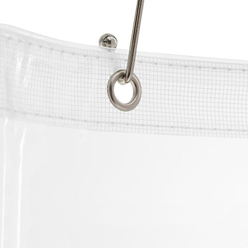 Zenna Home Clear Shower Curtain Liner, Heavyweight Semi-Sheer Liner for Showers and Bathtubs with Rustproof Grommets, 10-Gauge Vinyl, 72 x 72 Inches, White