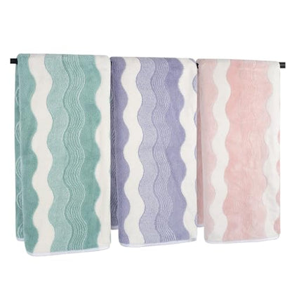 Microfiber Bathroom Hand Towels, 16 x 31 Inch, 3Pack | Ultra Soft, Makeup Remover Cloth, Face Cleansing Towel - color: Assort1x3