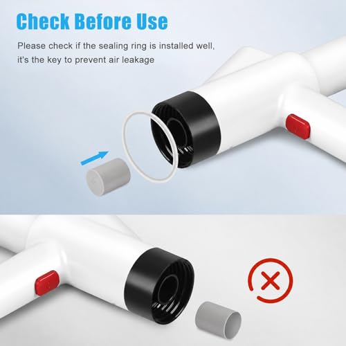 Fast Toilet Plunger High Pressure with Storage Bag, Heavy Duty Air Drain Blaster & Unclogger Tool, Clog Remover Kit & Toilet Snake Alternative for Bathroom, Toilets, Sinks, Tubs, Pipes (White) - size: Toilet plunger-White