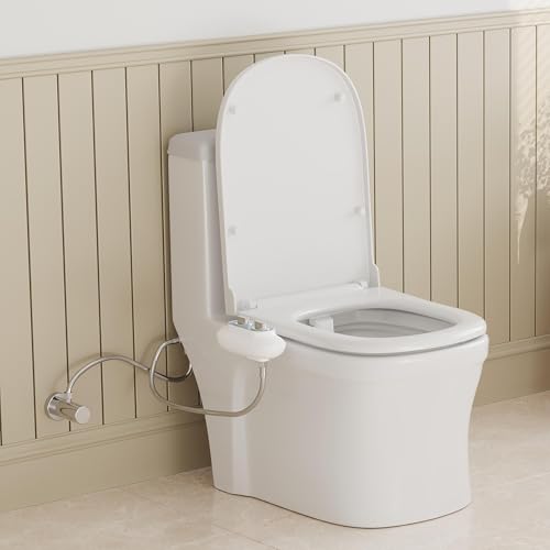 Ultra-Slim 3-in-1 Bidet Attachment for Toilet, Self-Cleaning Dual Nozzles for Posterior & Feminine Wash, Adjustable Water Pressure, Easy Install (Blue) - color: Blue, Solo Cold