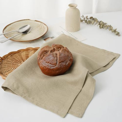Linen Thick Kitchen Towels Set of 2-100% Linen Dish Towels with Hanging Loops, Super Soft Quick Dry Tea Towels Stonewashed and Handcrafted 17.7 x 23.6 Inch,Dark Apricot - color: Dark Apricot, size: Hand Towel