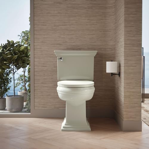KOHLER K-26801-NY Impro ReadyLatch Quiet Close Elongated Toilet Seat, Dune, Grip-Tight Hardware, Quiet-close Lid Prevents Slamming - color: Dune, size: Elongated
