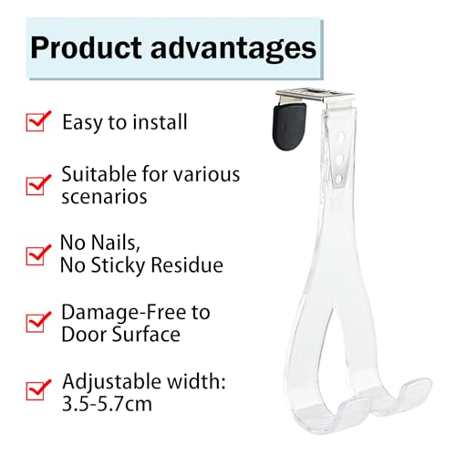 NewTalent Set of 2pcs Adjustable Over the Door Hooks for Hanging, for Living Room, Bathroom, Bedroom, Kitchen Hanging Clothes, Towels, Hats, Coats, Bags - style: Stylish