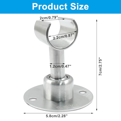 304 Stainless Steel Shower Head Holder Bracket, Brushed Nickel | 360° Adjustable, Sturdy Wall Mount, Handheld Bathroom Shower, Screw Installation