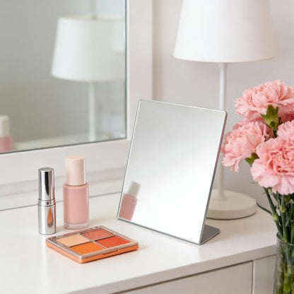 5 Pcs Counter Top Mirror, 8.5 x 9 Inch Acrylic Freestanding Tabletop Vanity Single Sided Mirror, for Bathroom, Bedroom, Office, Dorm