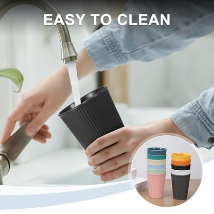 uxcell 4 Pcs Simple Toothbrush Cup, 3.3 x 3.3 x 4.2 Dishwasher Safe Bathroom Tumbler Reusable Plastic Cup Set for Storing Toothpaste Combs, Light Green - color: Light Green