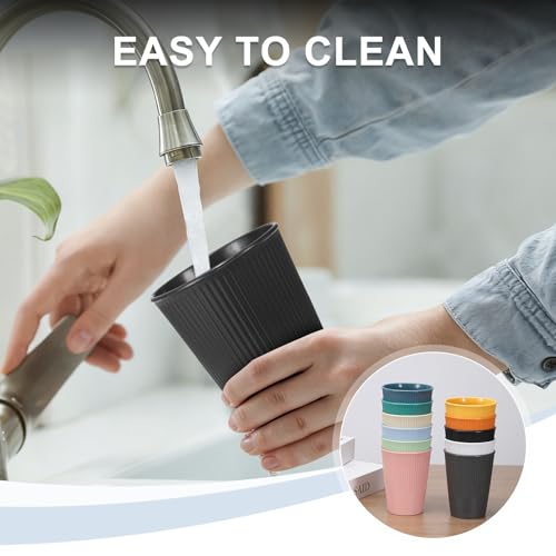 uxcell 4 Pcs Simple Toothbrush Cup, 3.3 x 3.3 x 4.2 Dishwasher Safe Bathroom Tumbler Reusable Plastic Cup Set for Storing Toothpaste Combs, Gray - color: Gray