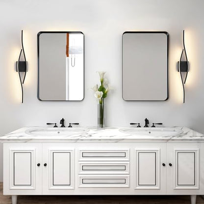 Joossnwell Vanity Light Modern Bathroom Lighting Fixture Over Mirror Black | 31.5 Inch Vanity Light Bar Dimmable 5CCT Vanity Lighting Led Bath Wall Lamp - color: Black, size: 31.5 inch long