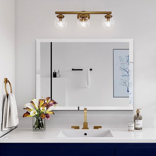 Rectangular Beveled Bathroom Mirrors, 18X26 inch Beveled Bathroom Mirror， | Frameless Mirrors for Bathroom,bedroom/wall/makeup area/cloakroom, hung horizontally or vertically. - size: 18"L x 26"W