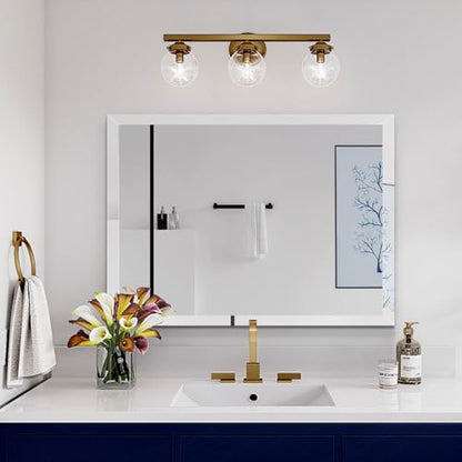 Rectangular Beveled Bathroom Mirrors, 18X26 inch Beveled Bathroom Mirror， | Frameless Mirrors for Bathroom,bedroom/wall/makeup area/cloakroom, hung horizontally or vertically. - size: 18"L x 26"W