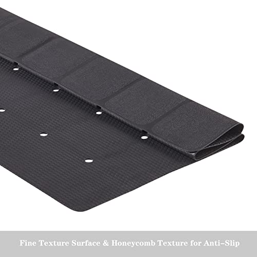 Webos Shower Mat for Textured Surface：Silicone Non Slip Shower Mat Without Suction Cups Foldable - Square Bath Mat for Reglazed Tub Textured Shower Floor (Black, 21x21 Inches) - color: Black