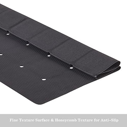 Webos Shower Mat for Textured Surface：Silicone Non Slip Shower Mat Without Suction Cups Foldable - Square Bath Mat for Reglazed Tub Textured Shower Floor (Black, 21x21 Inches) - color: Black