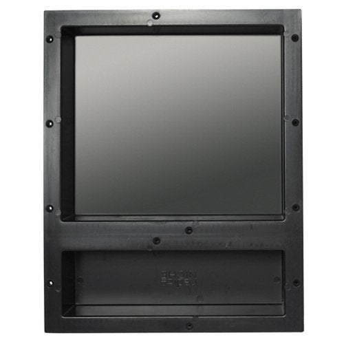 Tile Redi USA Niche Double Recessed Shower Shelf – Black, Two Inner Shelves with Divider, 16-Inch Width x 20-Inch Height x 4-Inch Depth (RN1620D-BI) - size: 20" H x 16" W (2 Shelves)