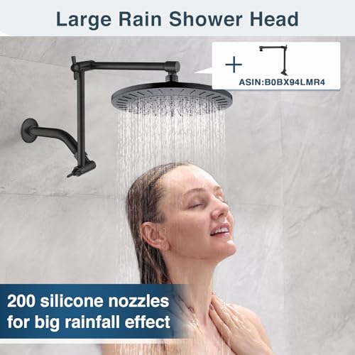 BRIGHT SHOWERS Rain Shower Head, 9 Inch High Pressure Waterfall Showerhead with Adjustable Angle and Anti-clogging Silicone Nozzles, Luxury Bathroom Overhead Shower, Oil-Rubbed Bronze - color: Oil Rubbed Bronze