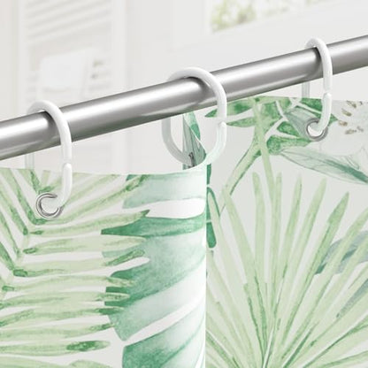 White Shower Curtain Hooks Rings, 24 Pcs Plastic Shower Curtain Rings, Plastic Shower Curtain Hooks for Bathroom Shower Rod, White Shower Hooks Rings Loops for Shower Curtain - color: White