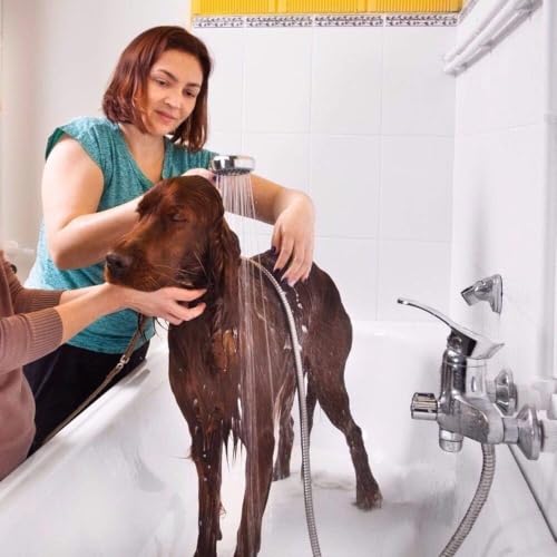 Upgraded 121-Inch Stainless Steel Handheld Shower Hose Explosion-Proof Stainless Steel Woven Inner Pipe Hose with Brass Nut and Brass Insert
