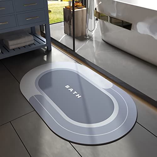 MontVoo Bath Mat - Non Slip, Quick Dry, Stain Resistant Bath Mat Rug for Bathroom Floor - Easy Care Shower Rug for Outside Bathtub - 17"x27" Blue - color: Blue, size: 17"x27"