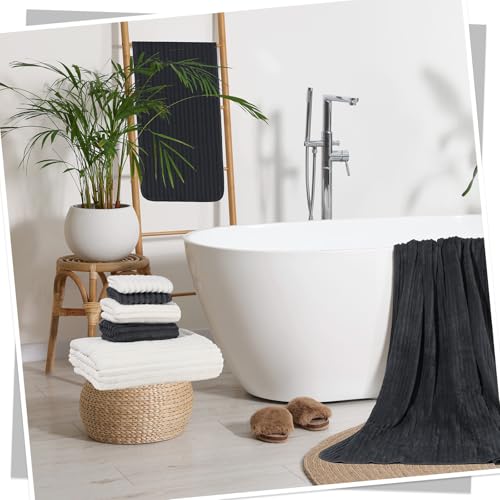 Set of 6 Oversized Microfibers Bath Towel Set 40'' x 80'' Quick Dry Absorbent Bath Sheets with 2 Extra Large Shower Towels 2 Soft Hand Towels 2 Washcloths for Bathroom Gym Spa