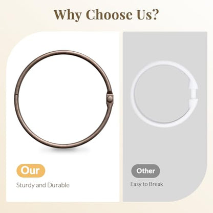 Bathway Shower Curtain Rings, Bronze Shower Curtain Hooks 12 Pcs Anti-Drop Shower Rings for Curtain, Shower Curtain Hooks Rust Proof, Shower Hooks for Shower Curtain Rod, Bronze Curtain Rings - color: Bronze, style: Classic Round