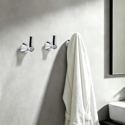 AVICCI 5 Pack Towel Hooks Polished Chrome Coat Hooks, Zinc Alloy Heavy Duty Bathroom Hooks Wall Mounted for Robes & Towels Hand Towel Hook Holder Kitchen, Bathroom Accessories - color: Polished Chrome