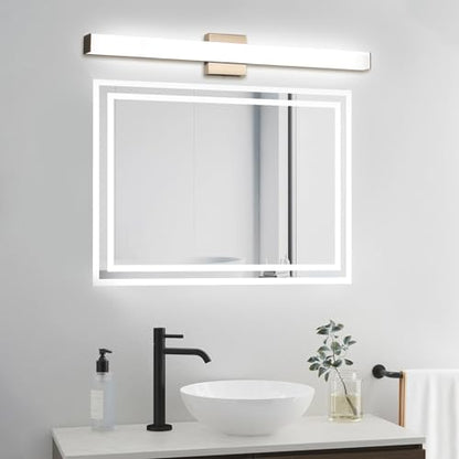 Bathroom Vanity Light Brushed Nickel Square LED 24 inch 14W 4000K Natural White Light Wall Bar Lighting Fixtures Over Mirror (Brushed Nickel, 31.5in 4000K Dimmable) - color: Brushed Nickel, size: 31.5in 4000K Dimmable