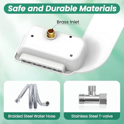 Bidet Attachment for Toilet,Self Cleaning Slim Bidets for Toilets,Non-Electric Dual Nozzle for Frontal & Rear Wash,White - color: A3-Bidet Attachment