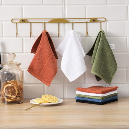 Glynniss Dishcloths Kitchen Highly Absorbent Dish Rags 100% Cotton Dish Cloths for Washing Dishes, Cleaning (11 x 11 Inches, 24 pcs, White) - color: White