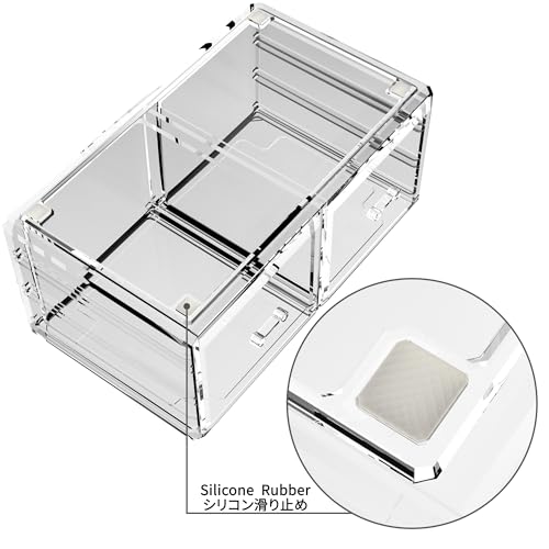 READAEER Makeup Organizer 3 Pieces Cosmetic Storage Case with 6 Drawers (Clear) - color: Clear