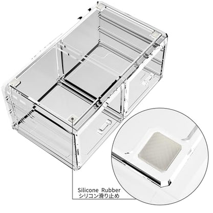 READAEER Makeup Organizer 3 Pieces Cosmetic Storage Case with 6 Drawers (Clear) - color: Clear