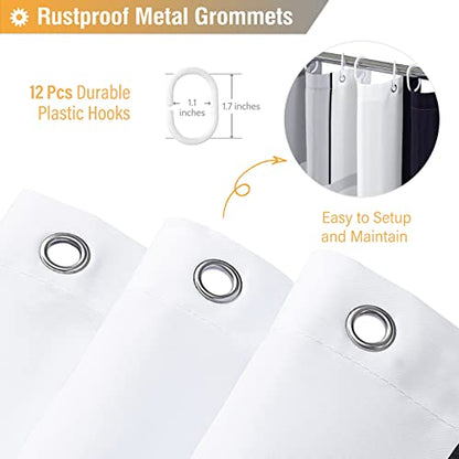 72x84 Tall Modern Geometric Waterproof Fabric Shower Curtain, Black | Long Size, Premium Polyester, Weighted Hem, 12 Plastic Hook, Vibrant Color, Wrinkle-resistant, Quick-Dry, Machine Washable - color: Black, size: 72"W x 84"L (Pack of 1)