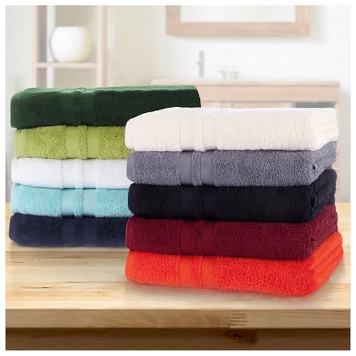 Superior Ultra-Soft Cotton Towel Set, 4 Bath Towels, 4 Hand Towels, 4 Face Towels/Washcloths, Quick-Dry, Shower, Spa Basics, Essentials, Solid, Double Line Dobby Border, 12 Piece Set, Silver