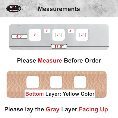 Faucet Mat Bathroom Sink 3-square-hole : AHA HOMEWARE Diatomite Rubber Bathroom Sink Splash Guard 3 Square Hole 2 Pack (Light Gray) - color: Light Gray