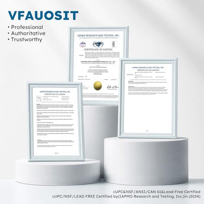 VFAUOSIT Kitchen Faucet with Pull Down Sprayer, Polished Chrome High Arc | 3 Spray Modes, 360° Swivel, Lead-Free SUS304 Steel, cUPC/CEC Certified, Fingerprint-Resistant Finish, Ceramic Disc Valve - color: Chrome