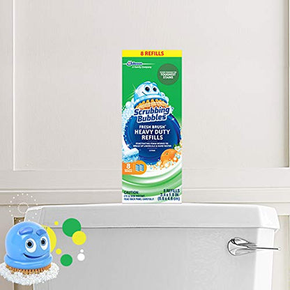 Scrubbing Bubbles Toilet Bowl Wand Cleaner Refills, Fresh Brush Heavy Duty Cleaner Toilet Refill Pads, Removes Limescale & Odors, Citrus Scent, 8 Count (Pack of 8) - size: 8 Count (Pack of 8)