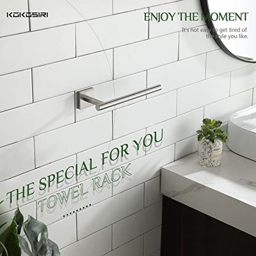 KOKOSIRI Towel Holder Brushed Nickel Bathroom Accessory Hand Towel Bars Wall Mounted Kitchen Cabinet Paper Holder Stainless Steel, B3008BR - color: Brushed Nickel, size: 1 Pack