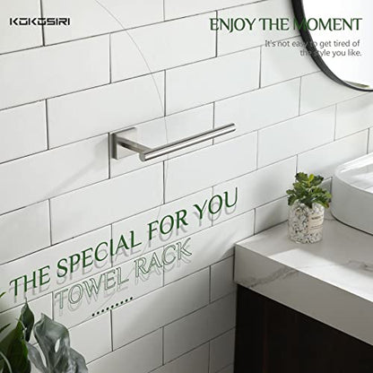 KOKOSIRI Towel Holder Brushed Nickel Bathroom Accessory Hand Towel Bars Wall Mounted Kitchen Cabinet Paper Holder Stainless Steel, B3008BR - color: Brushed Nickel, size: 1 Pack