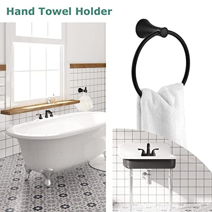Towel Ring Round Closed 7" Diameter for Bathroom | Brass with Zinc Alloy Base, Hand Towel Holder for Kitchen, Concealed Mounting Hardwares