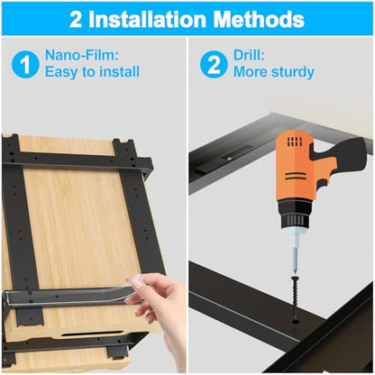Pull Out Cabinet Organizer, 2-Tier Drawers for Kitchen Cabinet | Sliding Bamboo Under Sink Organizer for Kitchen Storage Organization with Coated Iron Frame, Bathroom Organizers and Storage