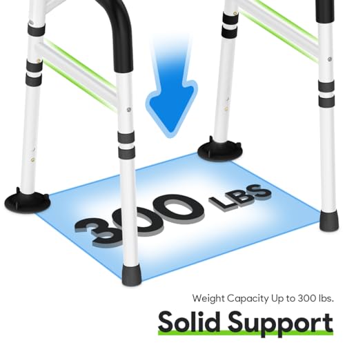 Delog Stand Alone Toilet Safety Rail - Adjustable Width & Height Fit Any Toilet, Medical Toilet Frame for Elderly Handicap Disabled (Black) - color: Black