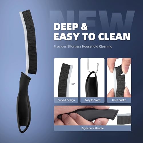 CLEANGOR Crevice Cleaning Brushes, Cleaner Scrub Brush Tool for Tight Space | Home Essentials, Cleaning Supplies for Hard to Reach Corner, Shower, Bathroom, Kitchen, Toilet, Window