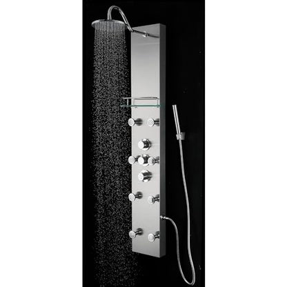 Blue Ocean SPS8801 series Shower Panel Tower with Rainfall Shower Head and Spout (57 inch Stainless Steel) - style: 57 inch Stainless Steel