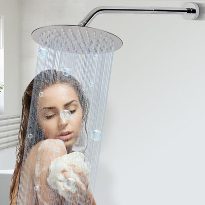Shower Head Extension Arm, Shower Extender Water Outlet- Lowers Existing, Shower Pipe Extension for Bathroom, Made of Solid Metal Stainless Steel(8 Inch, Chrome Finish) - color: Chrome Finish, style: 8 Inch