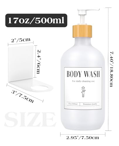 Luxspire 17oz Shampoo and Conditioner Dispenser 3 Sets for Bathroom, White | Matte PET bottle, no-drill stainless bracket, detachable pump, dual wall/counter install with classification stickers - color: Matte White