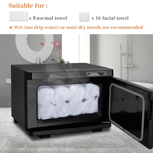 Hot Towel Warmer, 8L Facial&Spa Towel Warmer Auto Reheat, Black | Fast Heating, Hot Towel Cabinet for Estheticians, Professional Towel Warmer for Spa, Salon, Beauty, Barber, Massage, Home